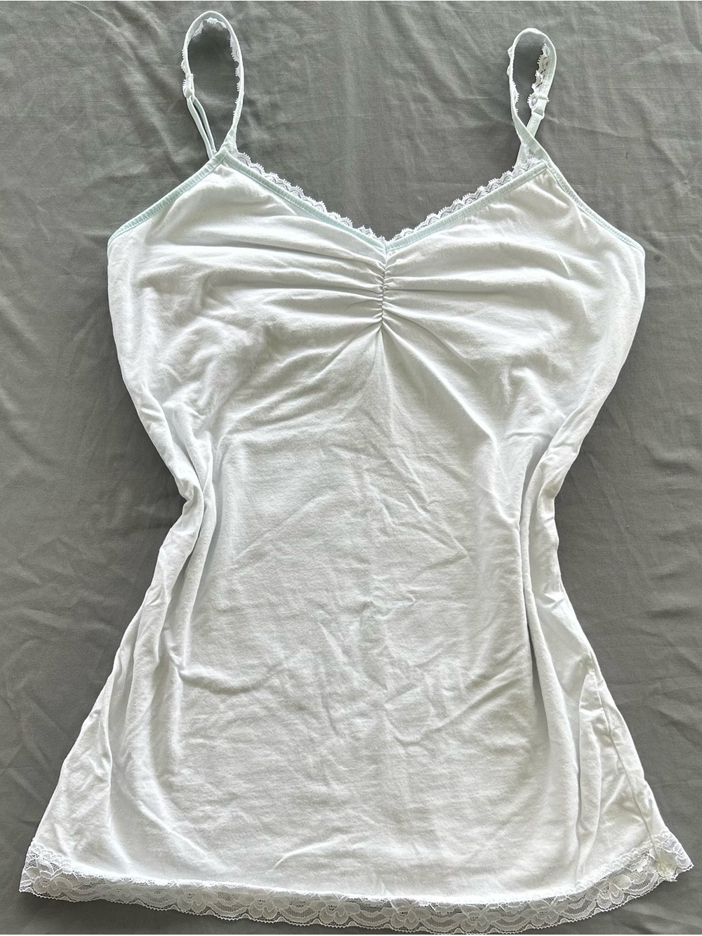 Women's White Lace-Trim Camisole Slip